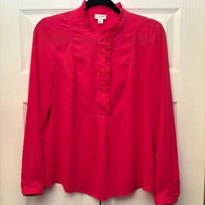 J. Crew Ruffle Blouse, Pink Size 2